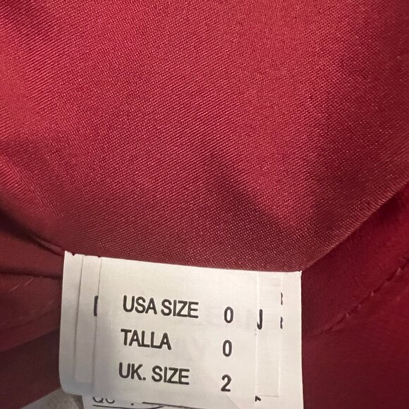 Mori Lee Madeline Gardner Women's Evening Dress Sherry Red Size 0 Ruffle Neck - Picture 5 of 10